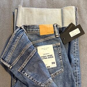 Rag & Bone Sofie High-Rise Ultra Wide Cuffed Jeans